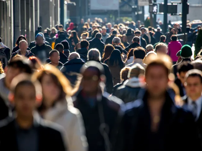 crowd of people in street